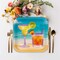 8 Ct. 7.25" Summer Cocktail Square Dessert Plates Beach Theme Disposable Paper Plates